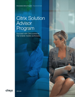Citrix Solution Advisor Program Requirements Guide