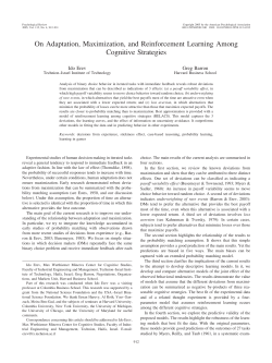 On Adaptation, Maximization, and Reinforcement Learning Among