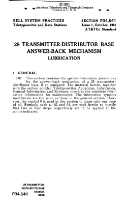 28 transmitter-distributor base answer-back mechanism