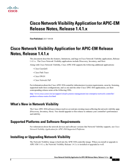 Cisco Network Visibility Application for APIC