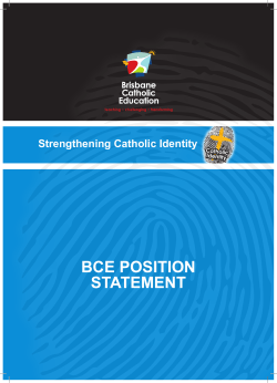 bce position statement - Brisbane Catholic Education