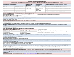 English III: American Literature Experience Exemplar Texts: &ldquo;The