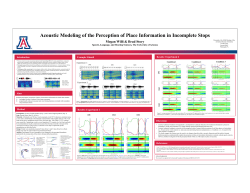 Acoustic Modeling of the Perception of Place Information in