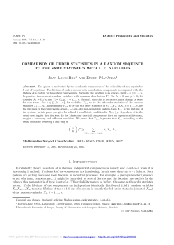 Comparison of order statistics in a random sequence to the same