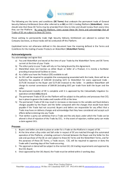 The following are the terms and conditions (DE Terms) that underpin