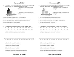 Homework 2/17 The students in one social studies class were asked