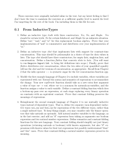 Snapshot of exercises that were included in CPDT