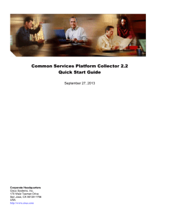 Common Services Platform Collector 2.2 Quick Start Guide