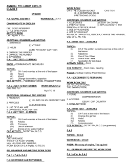 Second Term Syllabus - Happy Senior School
