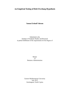 An Empirical Testing of Debt Overhang Hypothesis - EMU I-REP