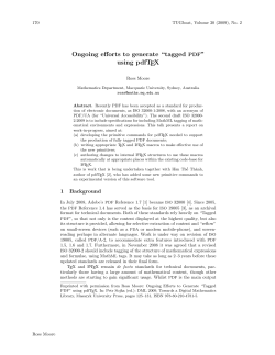 Ongoing efforts to generate “tagged PDF” using pdfTEX