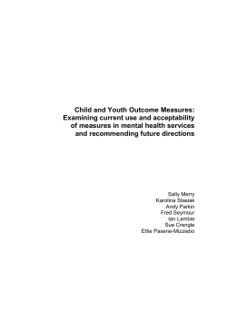 Child and Youth Outcome Measures