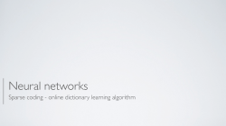 Sparse coding - online dictionary learning algorithm