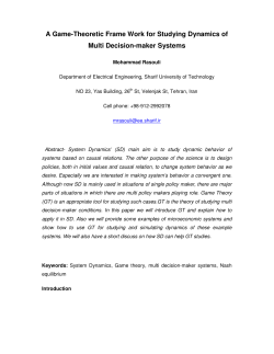 A Game-Theoretic Frame Work for Studying Dynamics of Multi