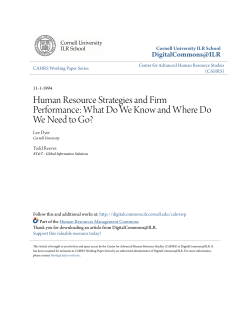 Human Resource Strategies and Firm Performance: What Do We