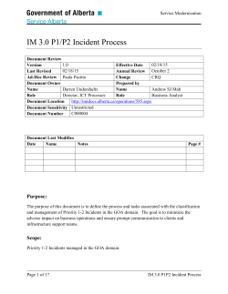 P1P2 Incident Process