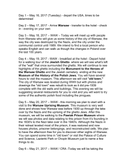 final itinerary to poland