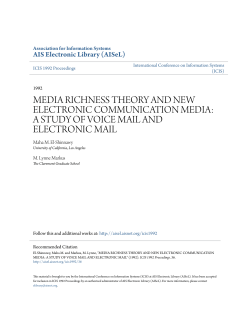 MEDIA RICHNESS THEORY AND NEW ELECTRONIC