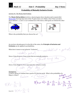 Math 12 Unit 5 - Probability Day 3 Notes