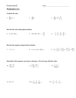 Calculus II Quiz 13