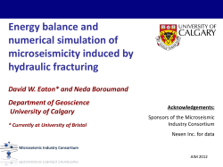 Energy balance and numerical simulation of microseismicity