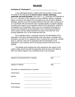 Junior Camp Registration Form