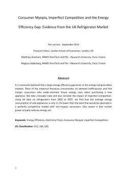 Consumer Myopia, Imperfect Competition and the