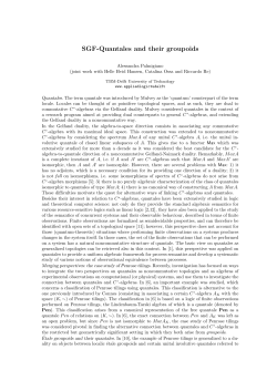 Alessandra Palmigiano SGF-Quantales and their groupoids