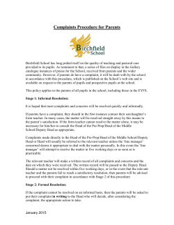 IAPS Model Policy for Complaints Procedure for