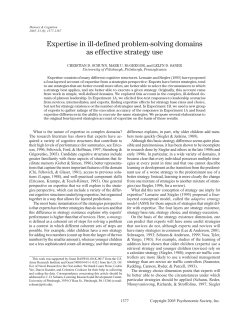 Expertise in ill-defined problem-solving domains