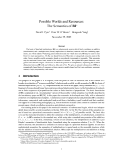 Possible Worlds and Resources: The Semantics of BI