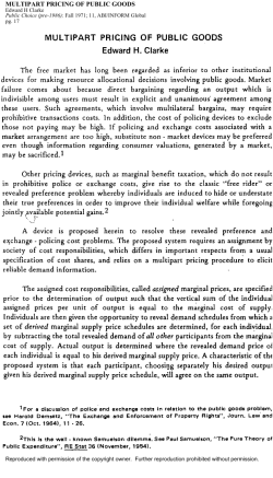 multipart pricing of public goods