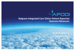 Belgrave Integrated Care Clinics Patient Reported Outcome