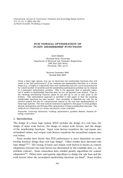 Sum Normal Optimization of Fuzzy Membership Functions