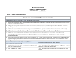 Outcome Assessment Results