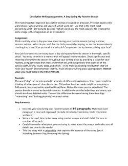 Descriptive Writing Assignment: A Day During My Favorite Season
