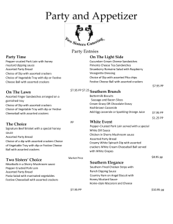 Party and Appetizer Menu