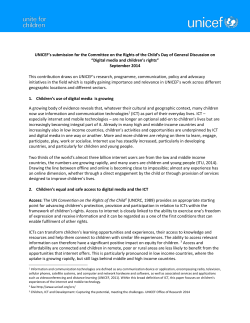 UNICEF`s submission for the Committee on the Rights of the Child`s