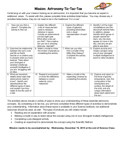Mission: Astronomy Tic-Tac-Toe