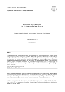 Estimating marginal costs for the Austrian railway system