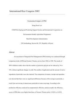 Economical impact of IPM