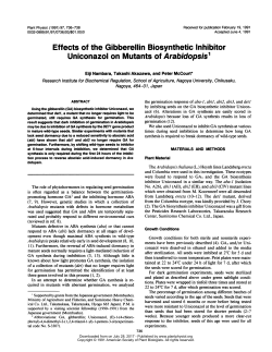 Effects of the Gibberellin Biosynthetic Inhibitor Uniconazol on