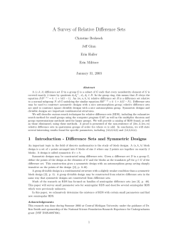 A Survey of Relative Difference Sets - Rose