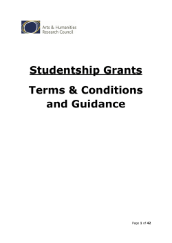 Studentship Grants - Arts and Humanities Research Council