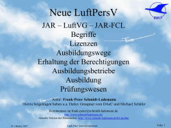 Neue LuftPersV und JAR-FCL Implementierung