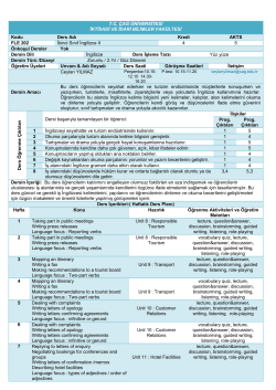 Mesleki İngilizce I