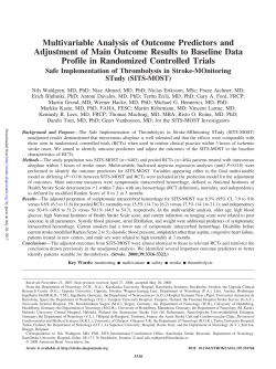 Multivariable Analysis of Outcome Predictors and