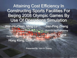 Attaining Cost Efficiency In Constructing Sports Facilities For Beijing