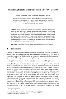 Enhancing Search: Events and Their Discourse Context