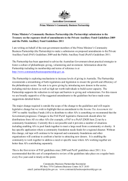 Prime Minister`s Community Business Partnership PAF PuAF